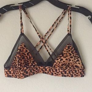 SAM EDELMAN LUXE BONDED BRALETTE WITH BLACK MESH